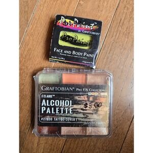 Graftobian Tattoo Cover 1 Alcohol Palette And Allen Green Face Paint New